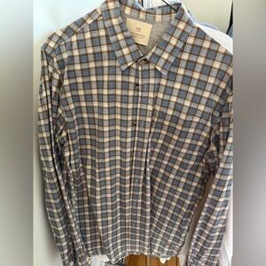 Scotch and Soda Blue and Brown Plaid Shirt